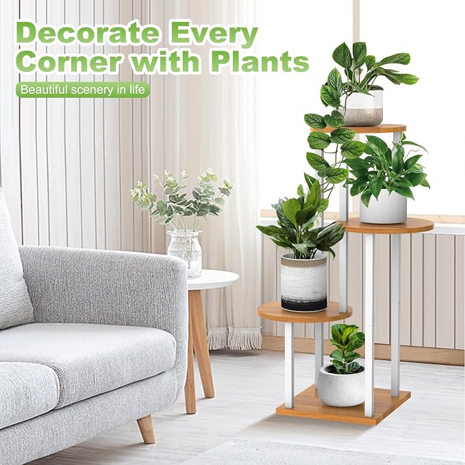 Plant Stand Indoor, 4 Tier Thickened Metal Corner Plant Shelf - Image 4