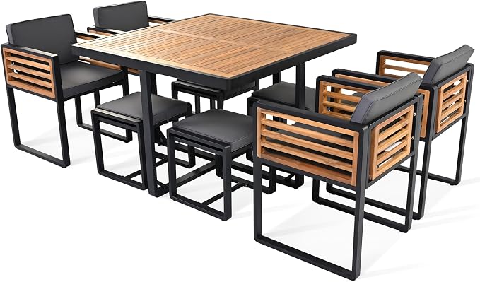 Merax 9 Pieces Outdoor Dining Set - Image 7