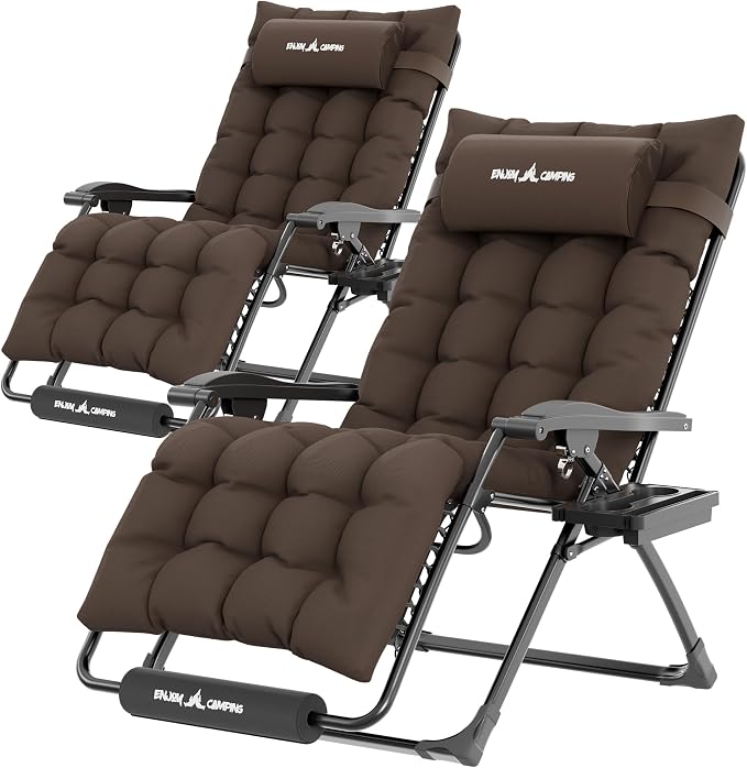 UDPATIO Oversized Zero Gravity Chair Set of 2, 29In XL Patio Reclining Chair by UDPATIO