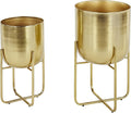 Deco 79 Metal Indoor Outdoor Planter Brushed Dome Large Planter Pot by Deco79