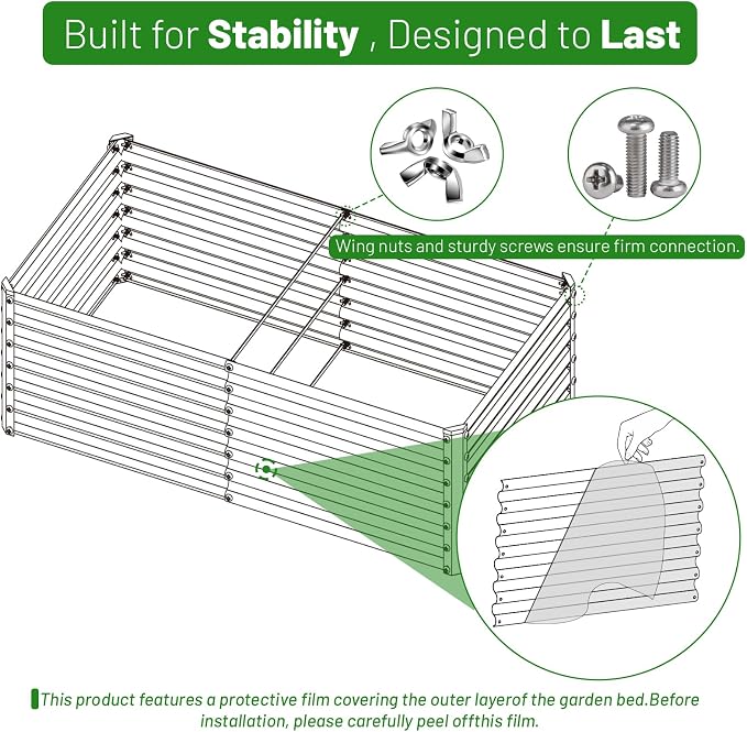 SnugNiture Galvanized Raised Garden Bed 8x4x2FT Outdoor Large Metal Planter Box - Image 5