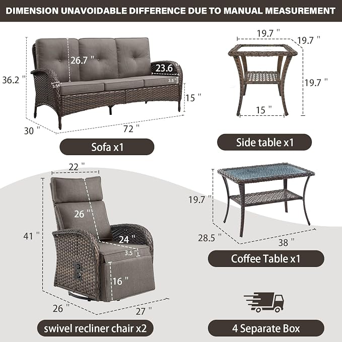 5 Piece Patio Furniture Set - Image 2