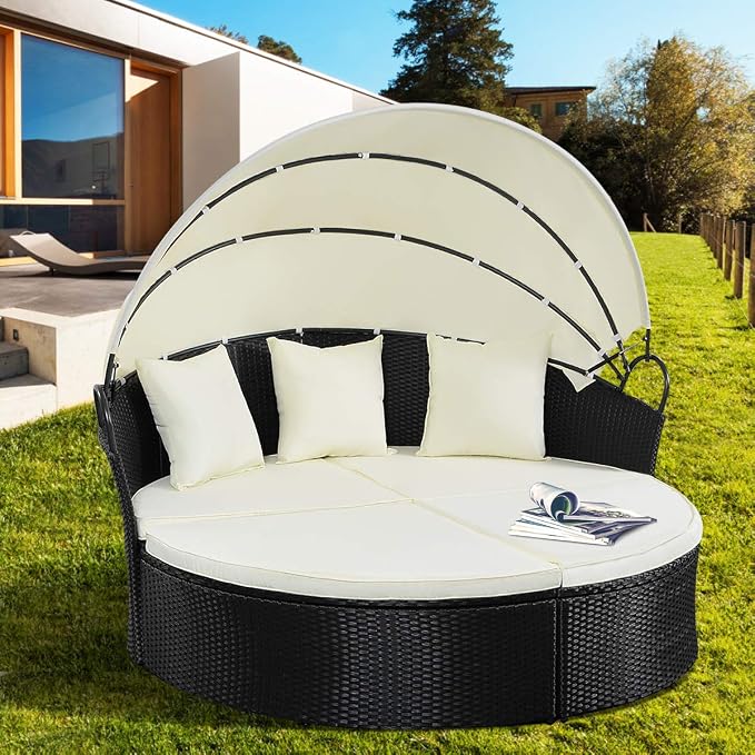 Tangkula Patio Furniture Outdoor Lawn Backyard Poolside Garden Round - Image 8