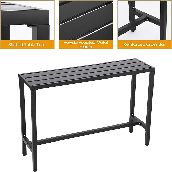 3-Piece Outdoor Patio Bar Set, Bar Height Patio Dining Set, Weather-Resistant - Image 3