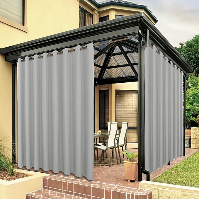 BONZER Outdoor Curtains for Patio Waterproof Thick Privacy Extra Wide Grommet by Bonzer