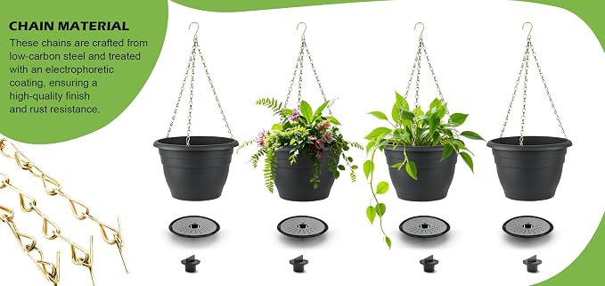 Hanging Planters 10 Inch, Self Watering Hanging Basket - Image 7