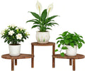Convex Corner Plant Stand Indoor Outdoor, Wood Adjustable Plant Shelf, Long by Jotboom