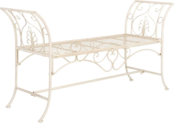 Safavieh PAT5016A Collection Arona Antique White Wrought Iron 51" Outdoor - Image 3