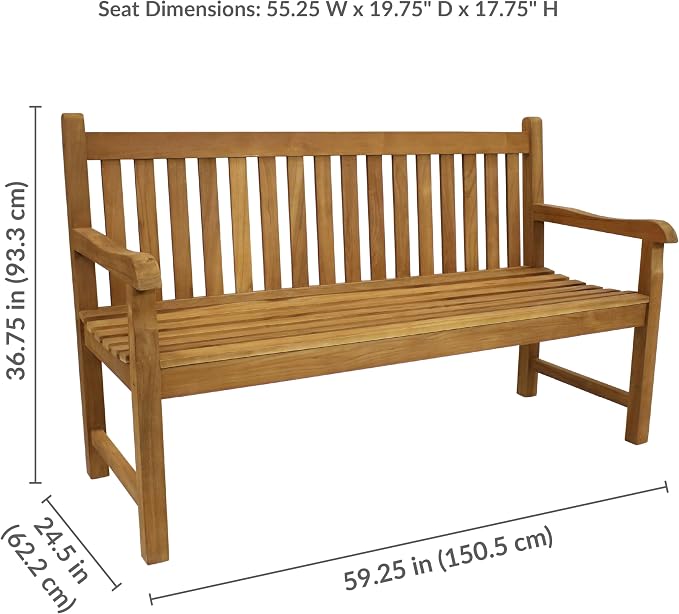 Sunnydaze 2-Person Outdoor Bench - Image 3