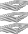 FRIZIONE 3pcs 4x2ft Galvanized Raised Garden Bed Outdoor, Above Ground Garden by FRIZIONE