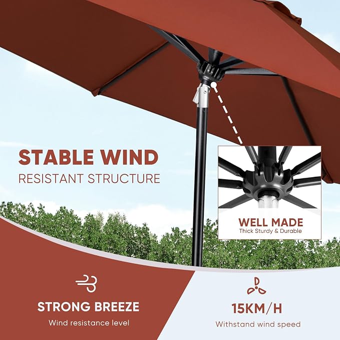 Tempera Patio Market Outdoor Table Umbrella - Image 6