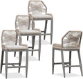 PURPLE LEAF Patio Bar Stool Counter Height Set of 4 Outdoor Rattan Chairs by PURPLELEAF