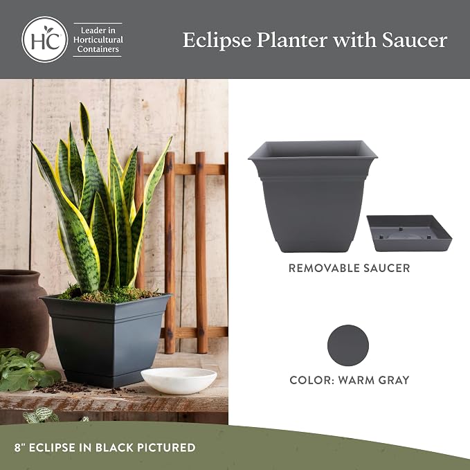 The HC Companies 10 Inch Eclipse Square Planter Pots - Image 2