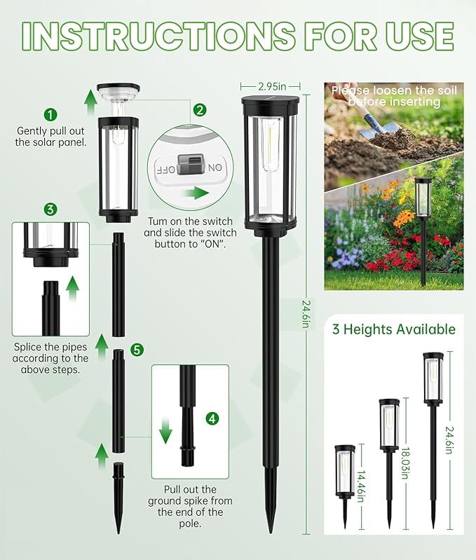 Bright Solar Pathway Lights, 4 Pack Solar Lights Outdoor Waterproof IP65 - Image 8