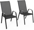 VINGLI Patio Chairs Set of 2 – Stackable Outdoor Dining Chairs by VINGLI