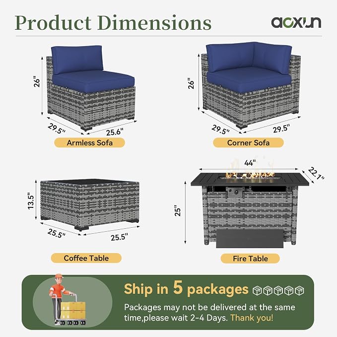 Aoxun 15 Piece Patio Furniture Set - Image 7