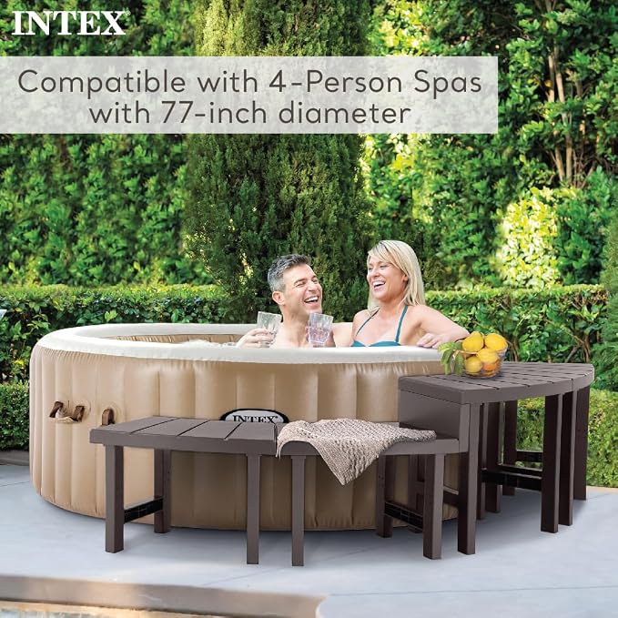 Intex 28514E 2 Medium PureSpa Accessories Benches, Compatible w/ 4 Person Spas - Image 3