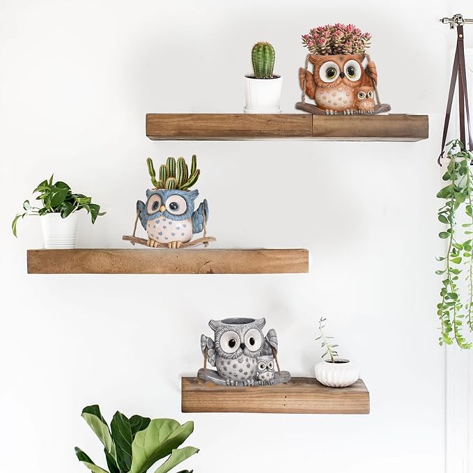 Swing Owl Hanging Planters for Indoor Plants, Cute Small Succulent Pots - Image 6