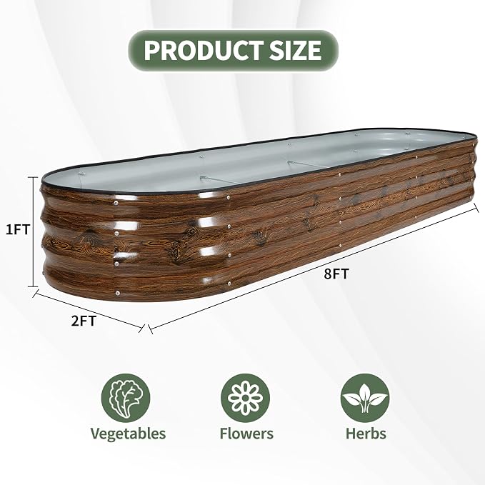 1MORE Galvanized Raised Garden Bed- Planter Garden Boxes Outdoor, Raised Beds - Image 5