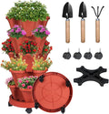 Vertical Strawberry Planter-5 Tier Stackable Herb Tower Planters Stacking by SunFunUSA