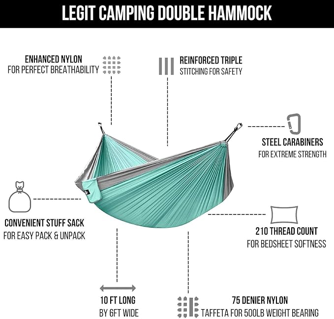 Legit 2 Person Camping Hammock - Image 6