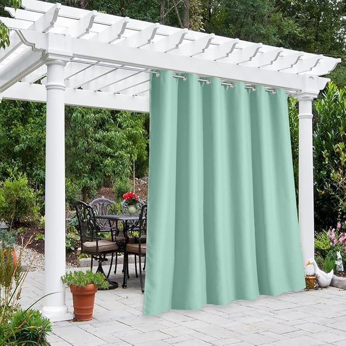 NICETOWN Outdoor Curtain for Patio Waterproof Extra Wide 84 inch, Sun Blocking by NICETOWN