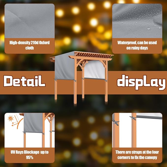 Universal Pergola Replacement Canopy Outdoor Canopy Shade Cover Waterproof - Image 3