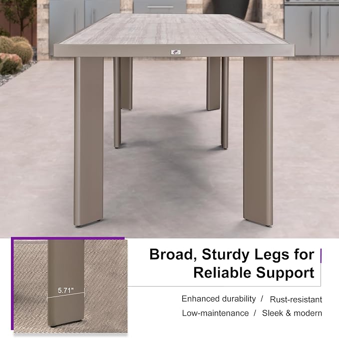 PURPLE LEAF 13 Pieces Outdoor Dining Set Patio Table and Chairs Set Aluminum - Image 4