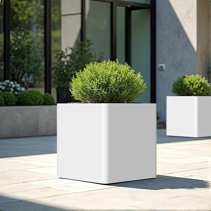 Large Outdoor Planter 26" L x 26" W x 26" H, Metal Square Planter - Image 5