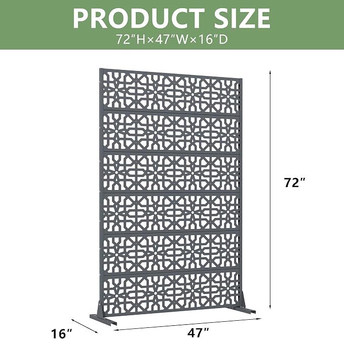 Casaphoria Metal Privacy Screen Outdoor, Drakgrey-Perilla - Image 4