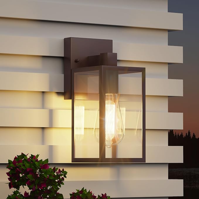 Oil Rubbed Bronze Outdoor Front Porch Light Fixture Wall Mount, LED Exterior by WIHTU