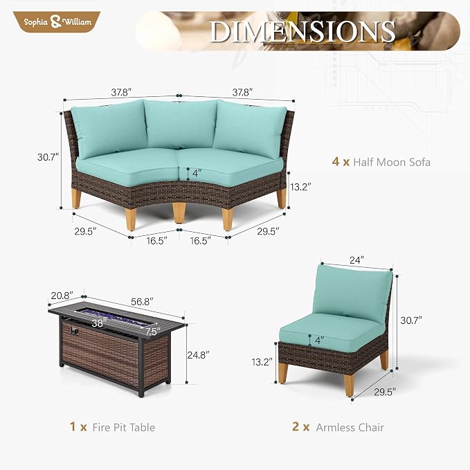 Sophia & William Patio Furniture Set - Image 7