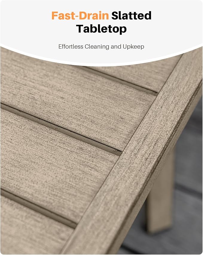 Patio Coffee Table, Never-Rust Aluminum Outdoor Coffee Table - Image 7
