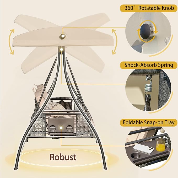 Upgrade 180° Convertible Outdoor Swing - Image 5