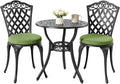 NUU GARDEN 3-Piece Patio Bistro Set Outdoor Cast Aluminum Bistro Table and by NUUGARDENCORPORATION
