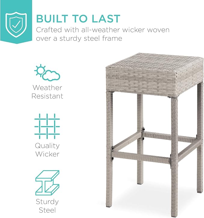 Best Choice Products 5-Piece Outdoor Wicker Bar Table Set - Image 5