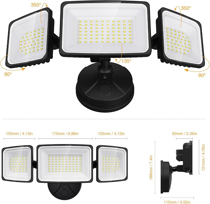 Onforu 130W LED Security Light, 13000LM Outdoor Indoor Flood Light Switch - Image 8