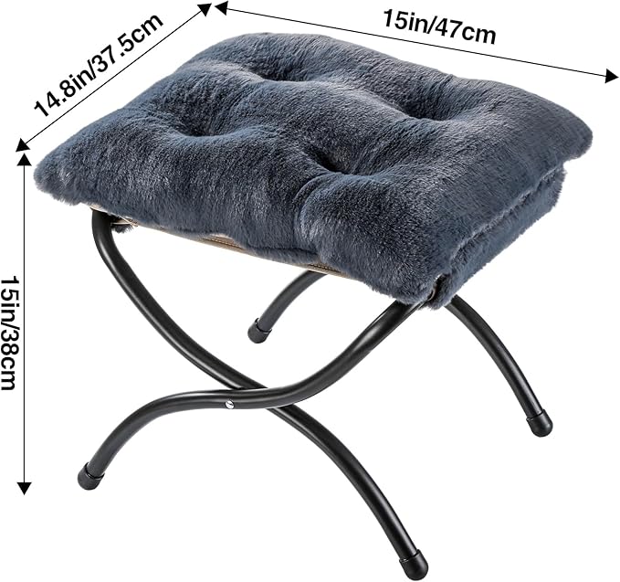 15" Foldable Foot Stool Ottoman - Image 6