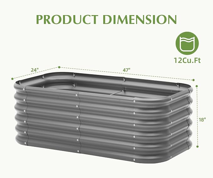 Galvanized Raised Garden Bed, Outdoor Planter Bed, Metal Planter Box - Image 2