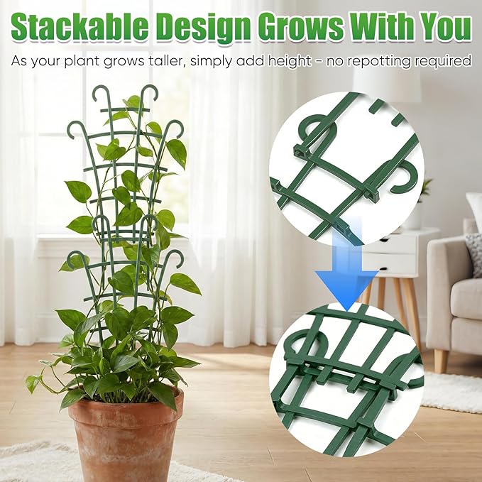 6PCS Plant Support Stakes, Stackable Plant Trellis - Image 5