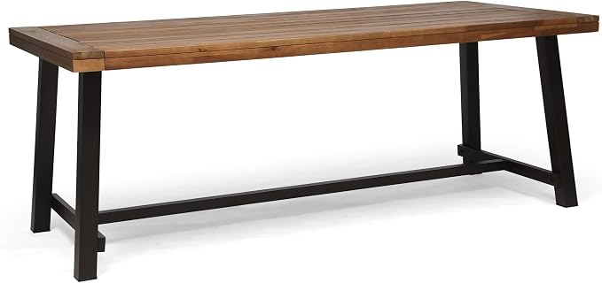 Great Deal Furniture Beau Outdoor Eight Seater Wooden Dining Table, Teak and - Image 5