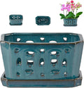 W&W Orchid Pot with Holes and Saucer by WWHomeDecor