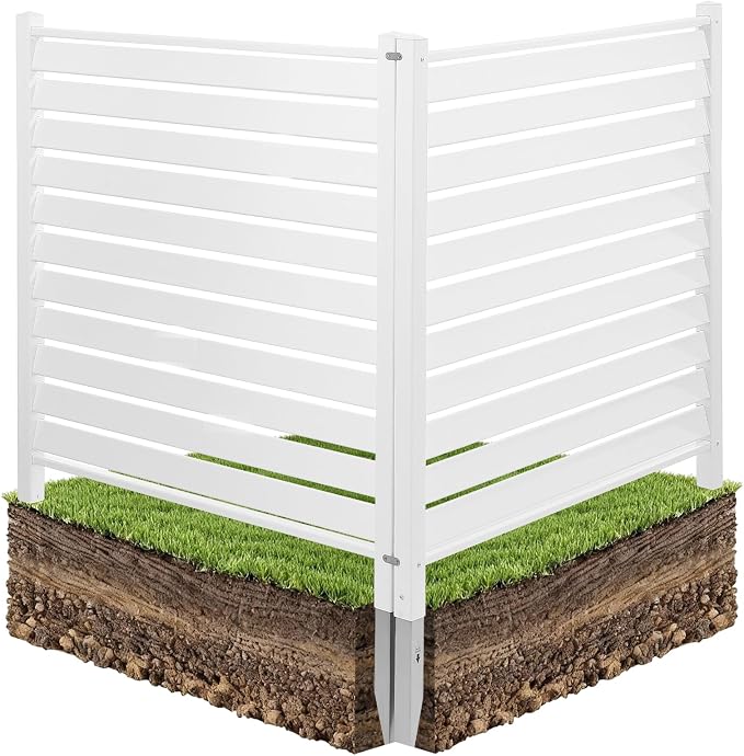 VEVOR 48" W x 48" H Vinyl Fence Panels, Air Conditioner Fence, Outdoor Privacy by VEVOR