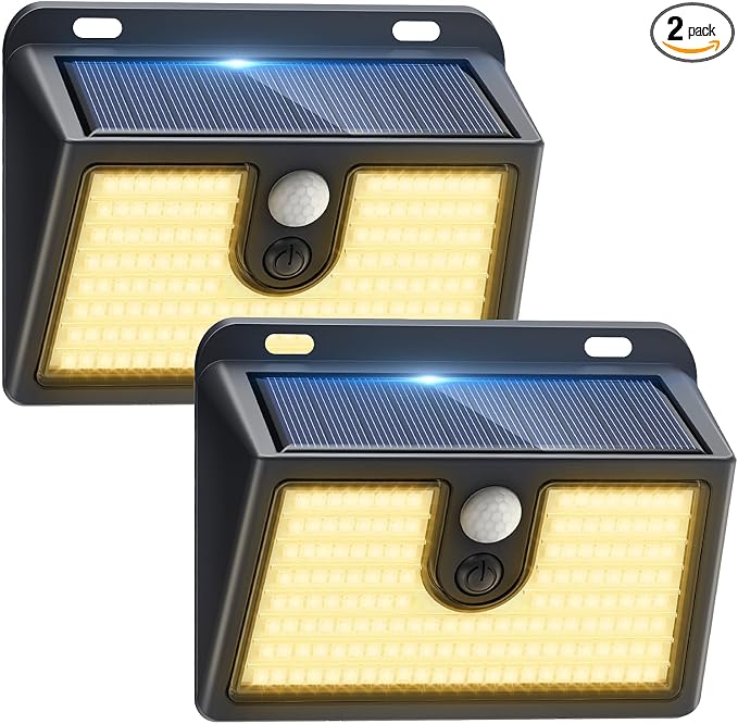 Solar Motion Sensor Outdoor Lights, Super Bright Solar Lights Outdoor Waterproof by Claoner