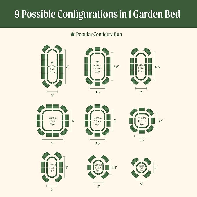 Vego garden 26" Extra Tall Raised Garden Bed Kits, 9 in 1 Modular Raised - Image 3