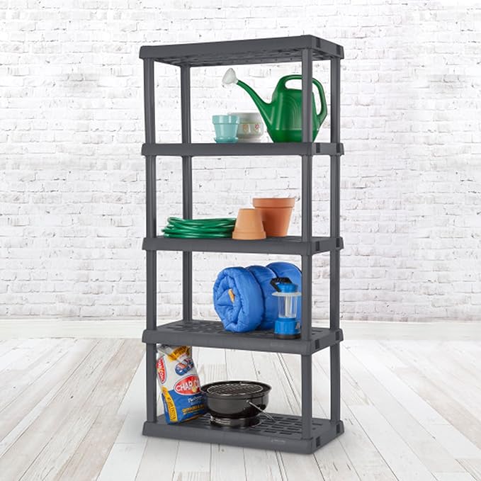 Sterilite 2-Pack 5 Shelf Unit, Heavy-Duty Shelving Storage Rack - Image 8