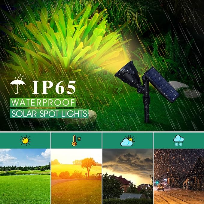 Solar Spot Lights Outdoor, Waterproof Solar Landscape Spotlights 18 LED 2-in-1 - Image 6