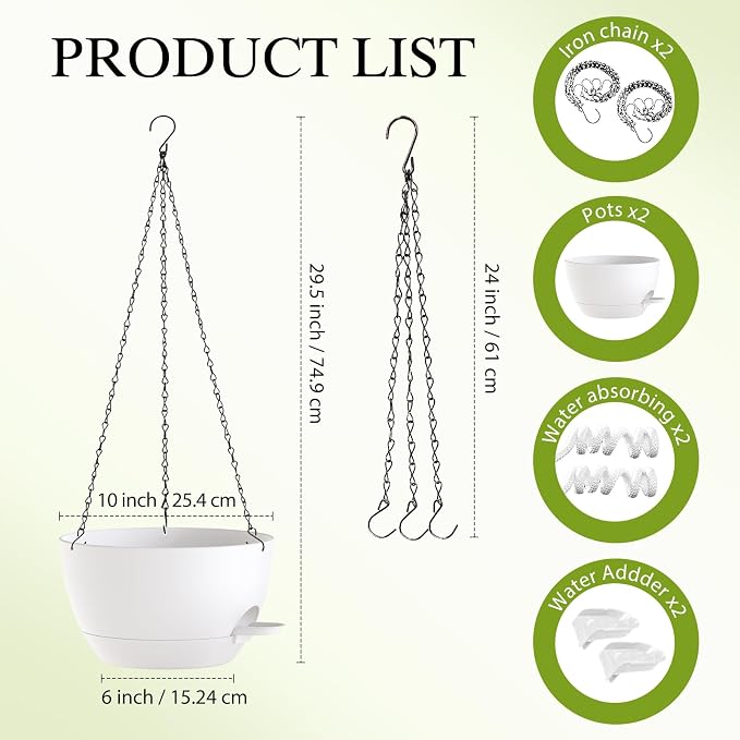 10 Inch Hanging Baskets 2 PC - Image 2