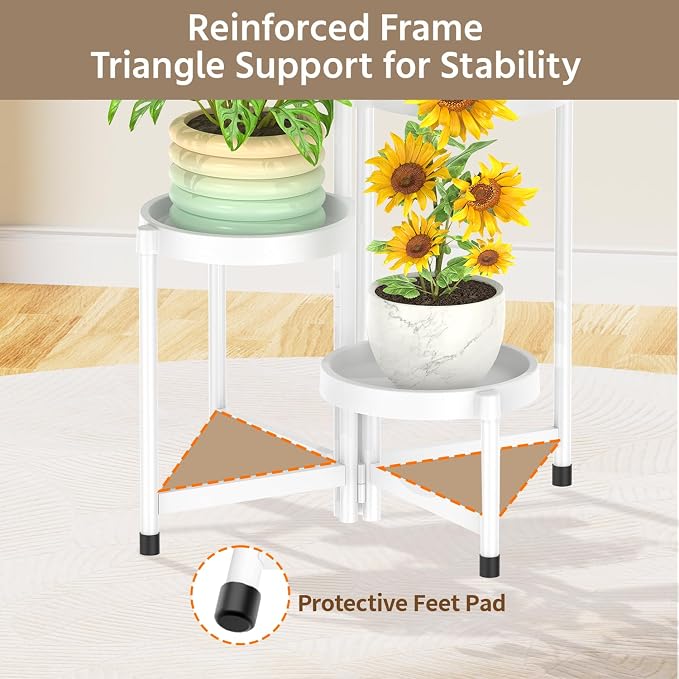 LASZOLA 4 Tiered Folding Plant Stand Indoor - Image 5