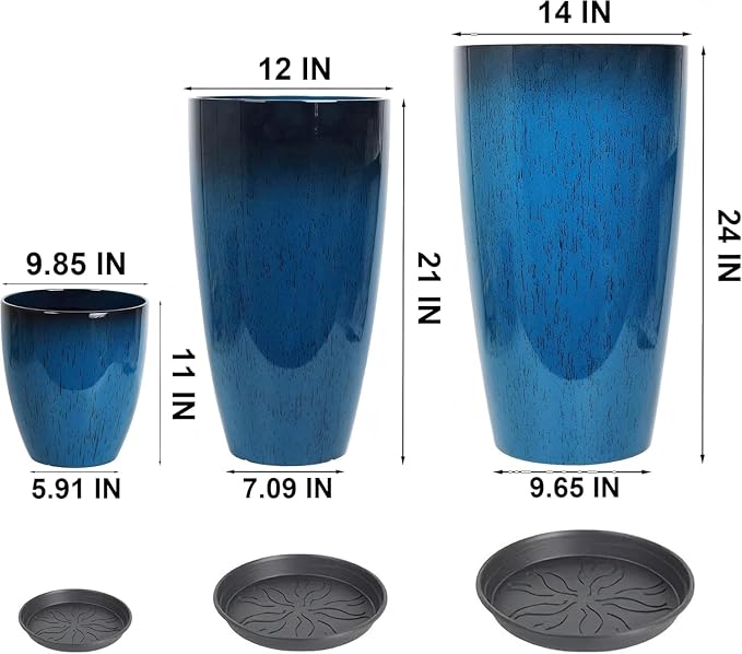 24, 11 Inch Large Plastic Planters - Image 5